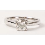 Single stone round brilliant cut diamond ring hallmarked 18ct approx 1.