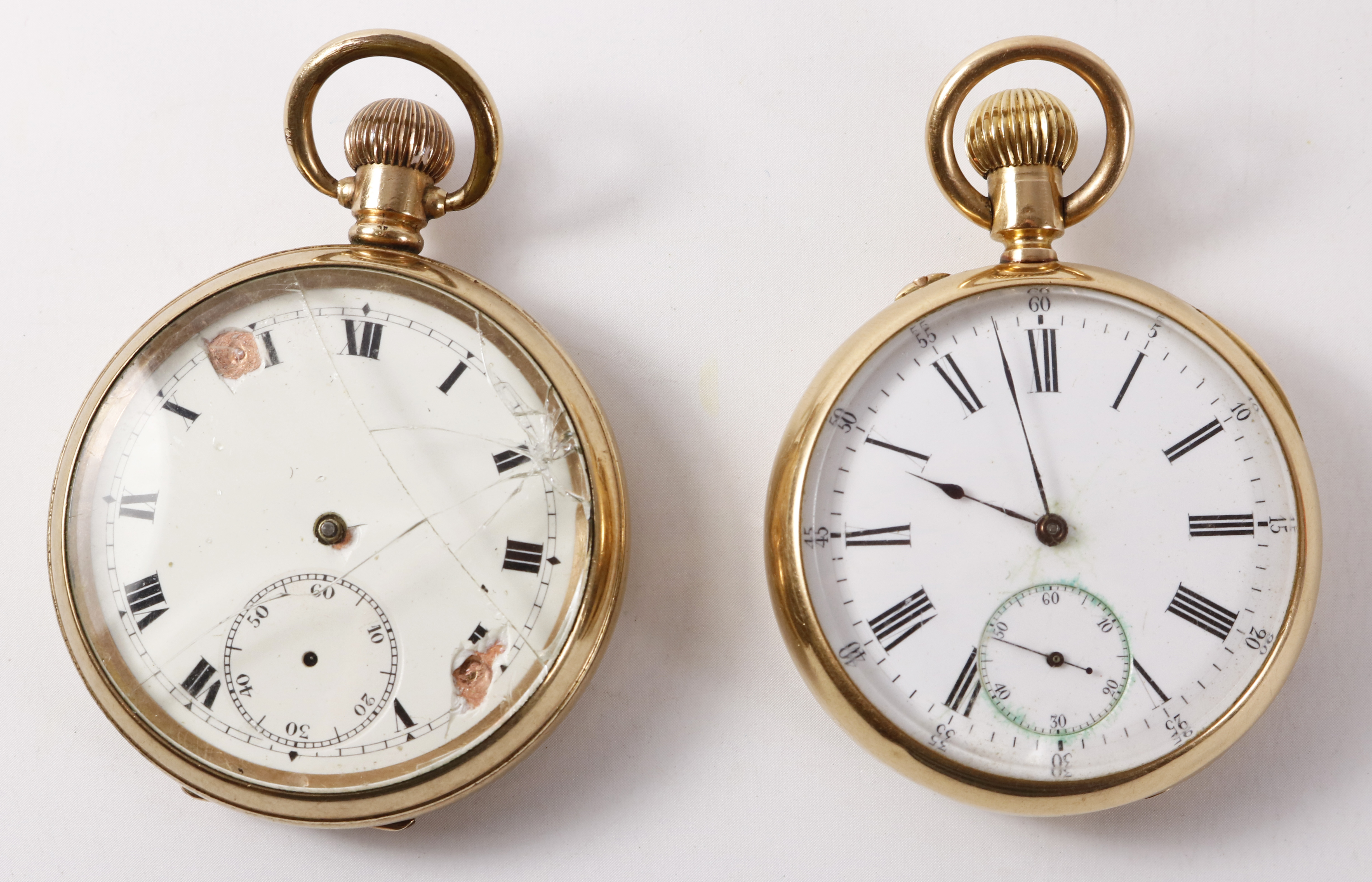 Gold-plated pocket watch stamped 1881 and one other Condition Report <a