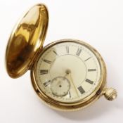 Victorian 18ct gold hunter pocket watch by Waltham Mass.