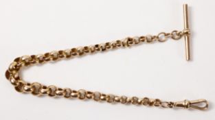 Victorian rose gold Albert watch chain stamped 9c approx 17gm Condition Report