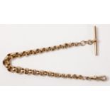 Victorian rose gold Albert watch chain stamped 9c approx 17gm Condition Report