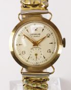 Gentleman's 1960's Customline antimagnetic 17 jewel hallmarked 9ct gold wristwatch on expanding