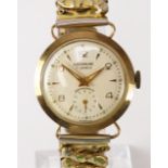 Gentleman's 1960's Customline antimagnetic 17 jewel hallmarked 9ct gold wristwatch on expanding