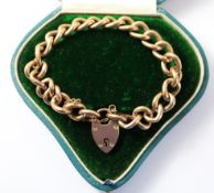 Gold curb chain bracelet stamped 9c approx 14gmn (original Fattorini box) Condition