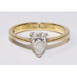 Tear drop diamond ring hallmarked 18ct Condition Report <a href='//www.