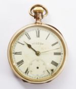 Edwardian gold presentation pocket watch 1901 by Waltham Mass no 7386499 stamped 10c approx 87gm