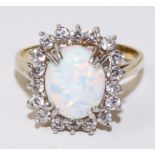 Opal cluster dress ring on gilt shank Condition Report <a href='//www.