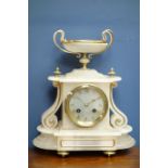 20th century alabaster and gilt metal mantle clock, dial signed 'Deswarte, A.