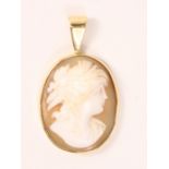 Cameo gold pendant hallmarked 9ct Condition Report <a href='//www.davidduggleby.