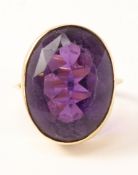 Large amethyst ring stamped 9ct Condition Report <a href='//www.davidduggleby.