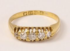 Five stone diamond 18ct gold ring Chester 1917 Condition Report <a href='//www.