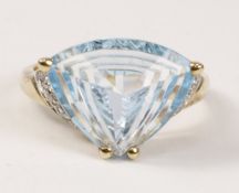 Topaz and diamond ring hallmarked 9ct Condition Report <a href='//www.