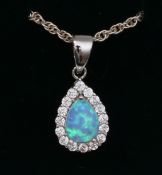 Opal pendant necklace stamped 925 Condition Report <a href='//www.davidduggleby.
