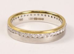 Two tone gold diamond full eternity ring hallmarked 18ct Condition Report <a