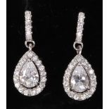 Pair of stone set dress drop ear-rings stamped 925 Condition Report <a