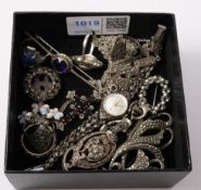 Collection of vintage and later marcasite jewellery including hallmarked silver Swiss made Regency