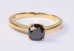 Black diamond ring hallmarked 9ct Condition Report <a href='//www.davidduggleby.