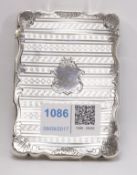 Early Victorian silver card case,