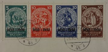 Germany 1933, Welfare Fund m/s 525a, block of four on envelope, sheet foxed but stamps un-affected,
