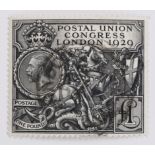 George V Stamp - 1929 £1 PUC, black, fine used,