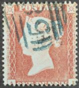 Victorian Stamp - 1d Red/Brown, used, with blue numeral pmk,