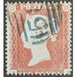 Victorian Stamp - 1d Red/Brown, used, with blue numeral pmk,