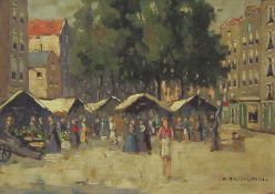 Nicolaas Bruynesteyn (Dutch 1893-1950): Dutch Market Scene,