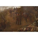 John Charlton (British 1840-1917): 'Return of the Guns', oil on canvas signed and dated 1885,