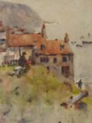 William (Fred) Frederick Mayor (Staithes Group 1866-1916): Cottages at Robin Hoods Bay,