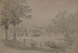 Francis Nicholson (British 1753-1844): 'Richmond' on Thames, pencil titled and dated Aug.