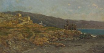 Lorenzo Gignous (Italian 1862-1958): Mediterranean Coastal Scene,