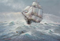 Michael J Whitehand (British 1941-): Clipper at Sea,