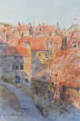 Barry Arthur Peckham (British 1945-): Roof Tops East Coast Village,