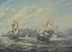 Max Parsons (British 1915-1998): Sailing Vessels off 'Whitby',