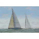 James Miller (British 1962-): J Class Yachts - 'Endeavour II & Ranger Americas Cup 1937' and