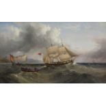 Henry Redmore (British 1820-1887): British Merchant Ship off the Coast,
