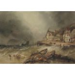 Henry Barlow.Carter (British 1804-1868): Stormy Weather Sandsend Nr.