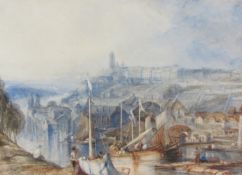 English School (Mid 19th century): City River scene,