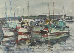 Rene Le Forestier (French 1900-1972): Breton Fishing Boats, watercolour signed,
