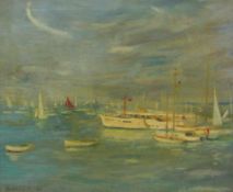 English/French School (Mid 20th century): Yachts and Pleasure Boats in the Solent,