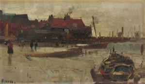 Frank Henry Mason (Staithes Group 1875-1965): 'Old Sandside Scarborough',