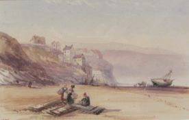 Henry Barlow Carter (British 1804-1868): Figures on the Beach Robin Hood's Bay,