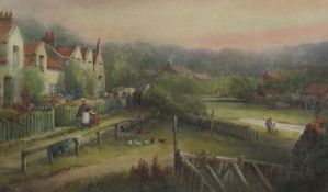 Frederick William Booty (British 1840-1924): Cottages Overlooking Sandsend Beck Nr.