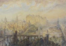 Mary Weatherill (British 1834-1913): Edinburgh Castle and the surrounding environs,