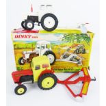 Dinky Toys die-cast model 325 David Brown Tractor with Disc Harrow, white body & red exhaust, boxed,