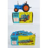 Corgi die-cast model 60 Fordson 'Power Major' Tractor, & 61 four furrow plough,