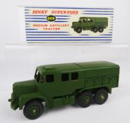 Dinky Supertoys Medium Artillery Tractor, 689, including spare tyres, in blue & white box,