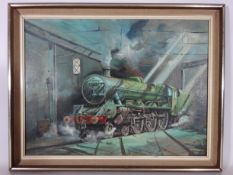 Silver Jubilee at Holbeck Shed - Leeds, oil on canvas board signed by Joe Townend 44cm x 59.