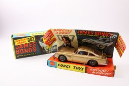 Corgi die cast James Bond's Aston Martin DB5, 261, gold with wire wheels and bandit figure,