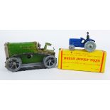 Minic tinplate clockwork Tractor with tracks and a Dublo Dinky 069 Massey-Harris Tractor,